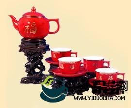 中国红瓷茶具